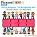 PicassoTiles 16pc Action Figures + Activity Center Play Table, Magnet Character Expansion Pretend Play Pack, Study Desk Sandbox Water Tight Container Storage All-in-1 331pc Dual Size Blocks Marble Run