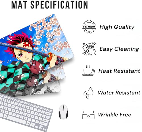 Image of Extra Large Non-Slip Gaming Mouse Pad (23x11.5 in) - Extended Desktop Mat for Computer Keyboard and Mouse (24-KEYPAD)