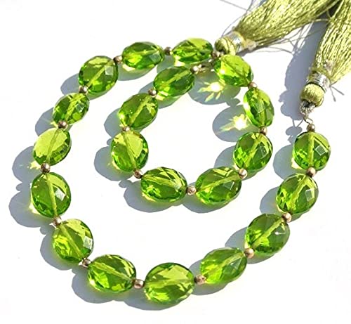 Briolette quartz péridot ovale 10x8mm pour sublimer vos tenues d'été en famille