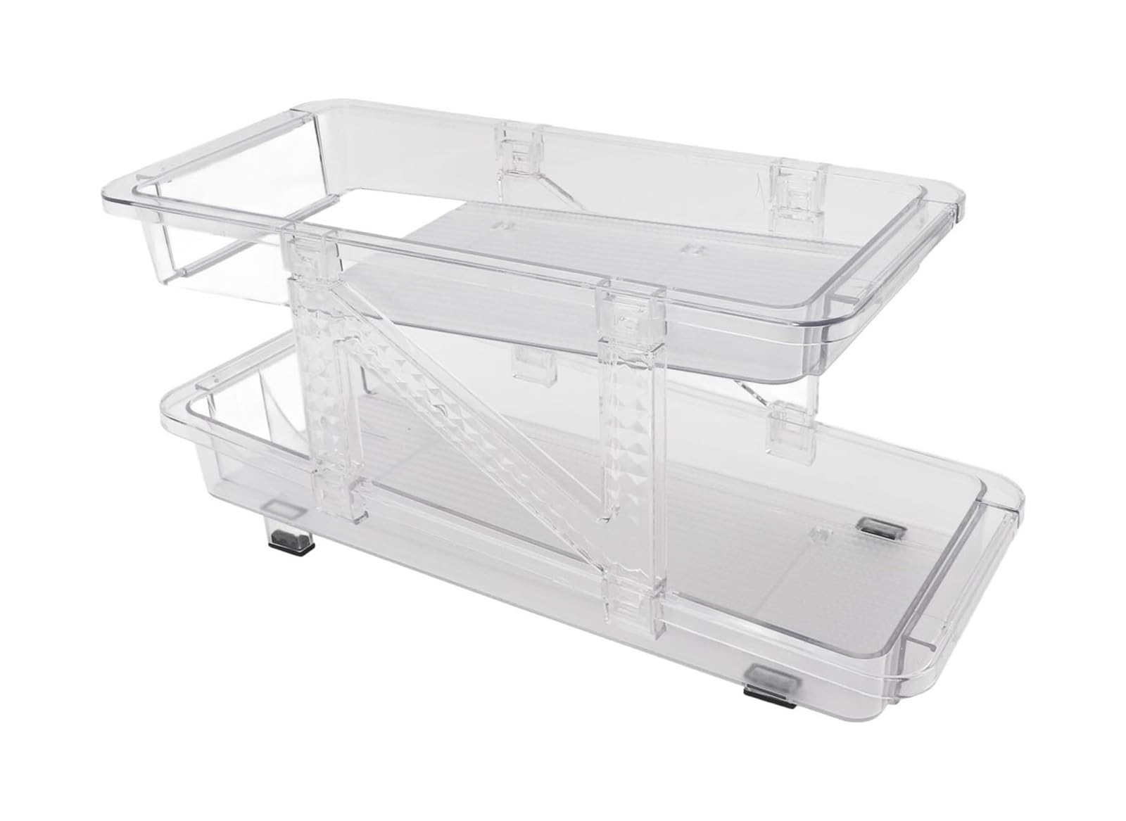 Opeximatun Automatic Can Dispenser, Rolling Soda Can Organizer 2 Layer Clear Expandable For Fridge, Freezer, Pantry