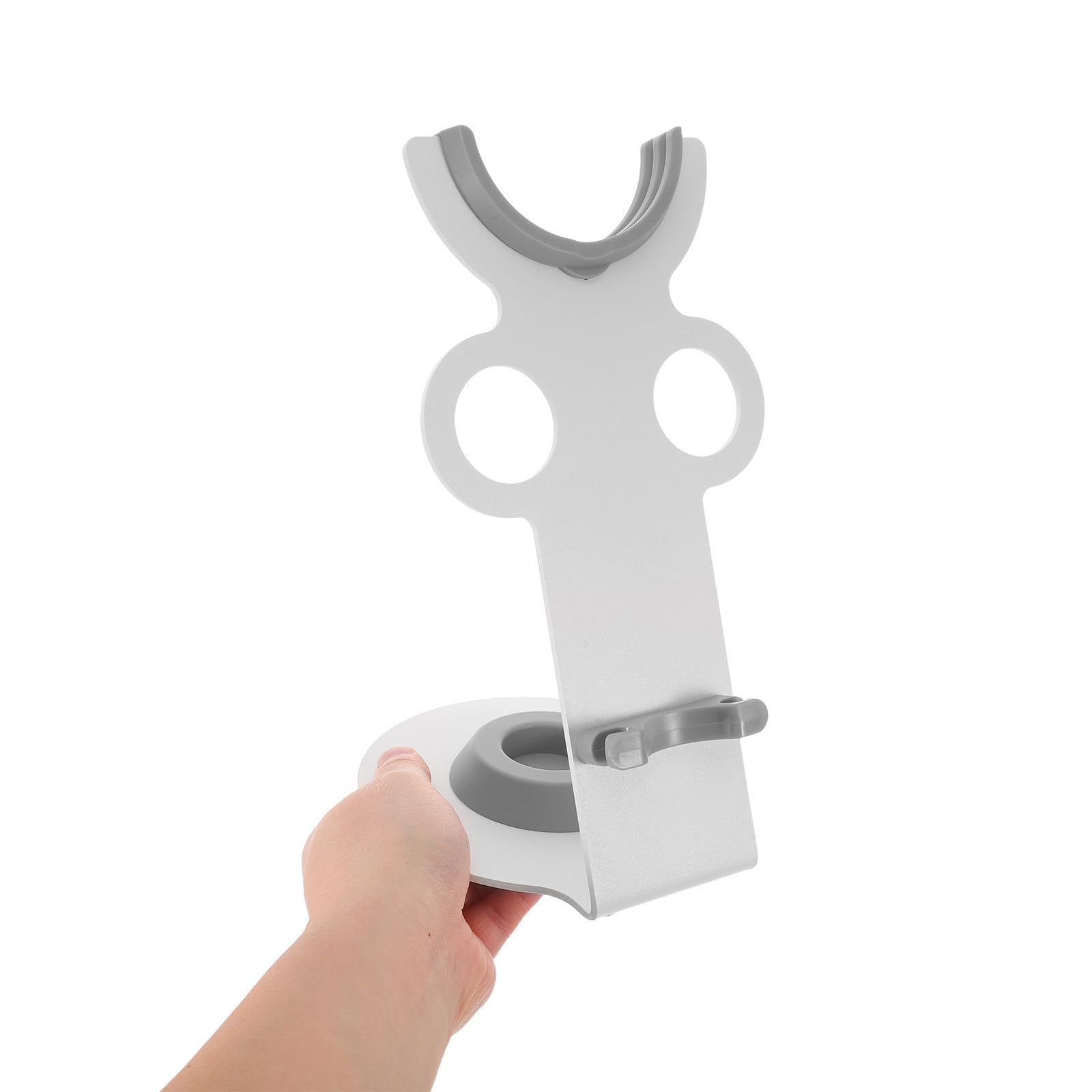 LALAFINA Soporte Organizador para Secador de Pelo, Soporte para Secador de Pelo de Escritorio, Metal y Plástico, Blanco, sin Taladro, para Estación de Salón y Baño