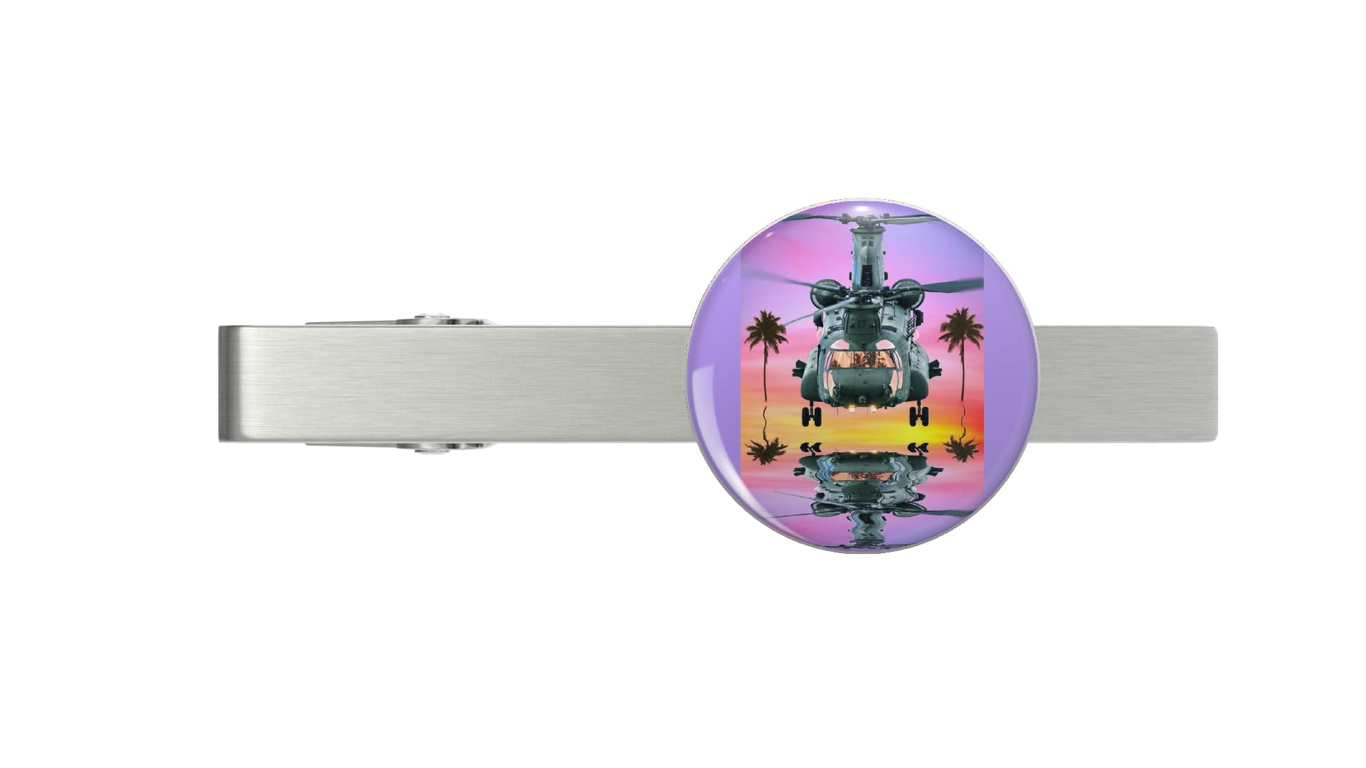 Chinook Tropical Ops Silver Tie Clip Tie Bar Veteran Gift