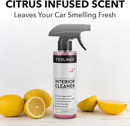 Miniatura 5 de Tesla Limpiador de asientos y removedor de manchas, limpiador de interiores, seguro en cuero vegano blanco y negro, productos de limpieza de