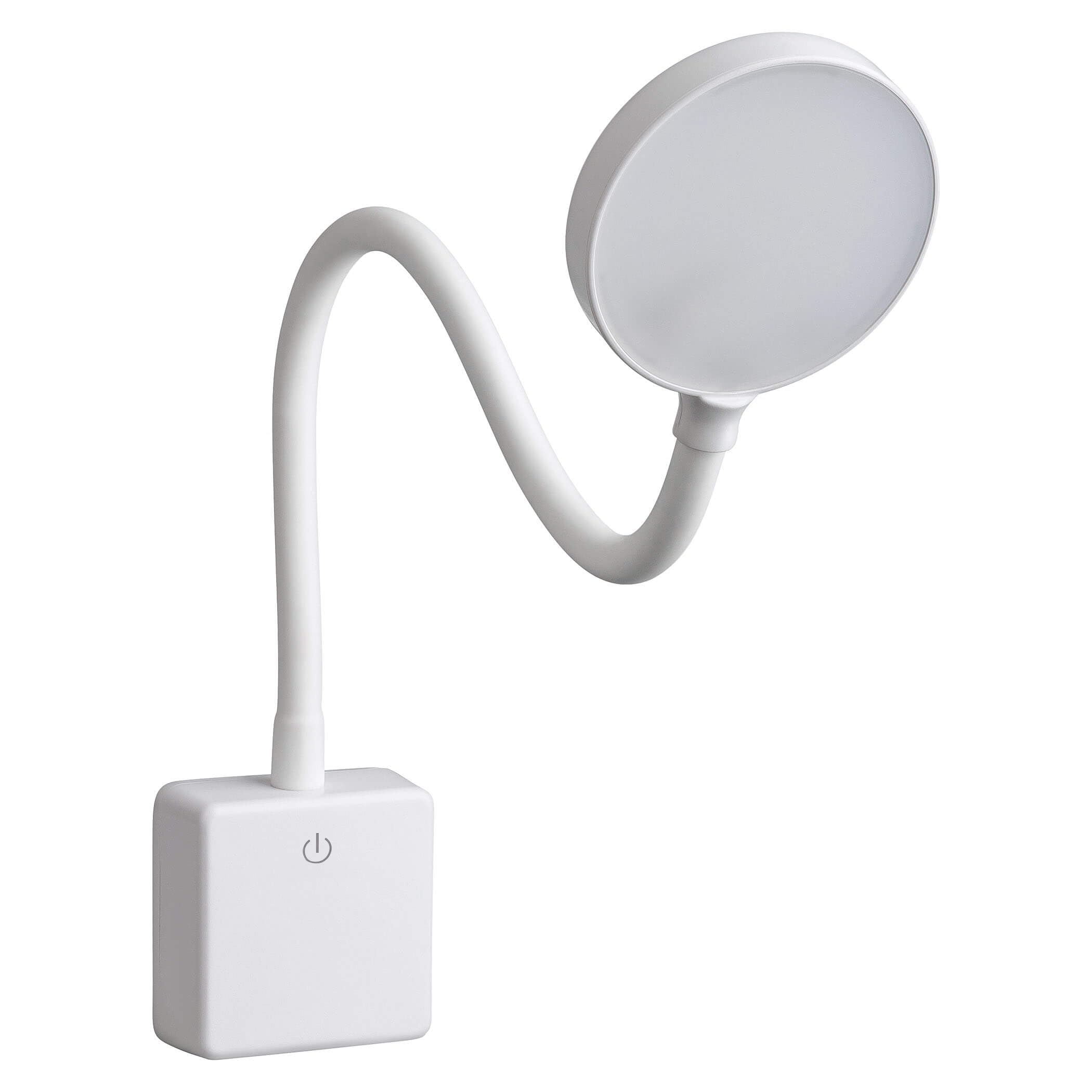 SEBSON® Lampara Enchufe Pared LED Blanca, Luz Lectura Regulable, Luz Nocturna Flexible, 4W blanca neutra 4000K, Aplique Pared - Lampara de Noche