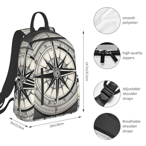 Mochila Ligera con Estampado de Navegación para Camping y Viajes miniatura 4