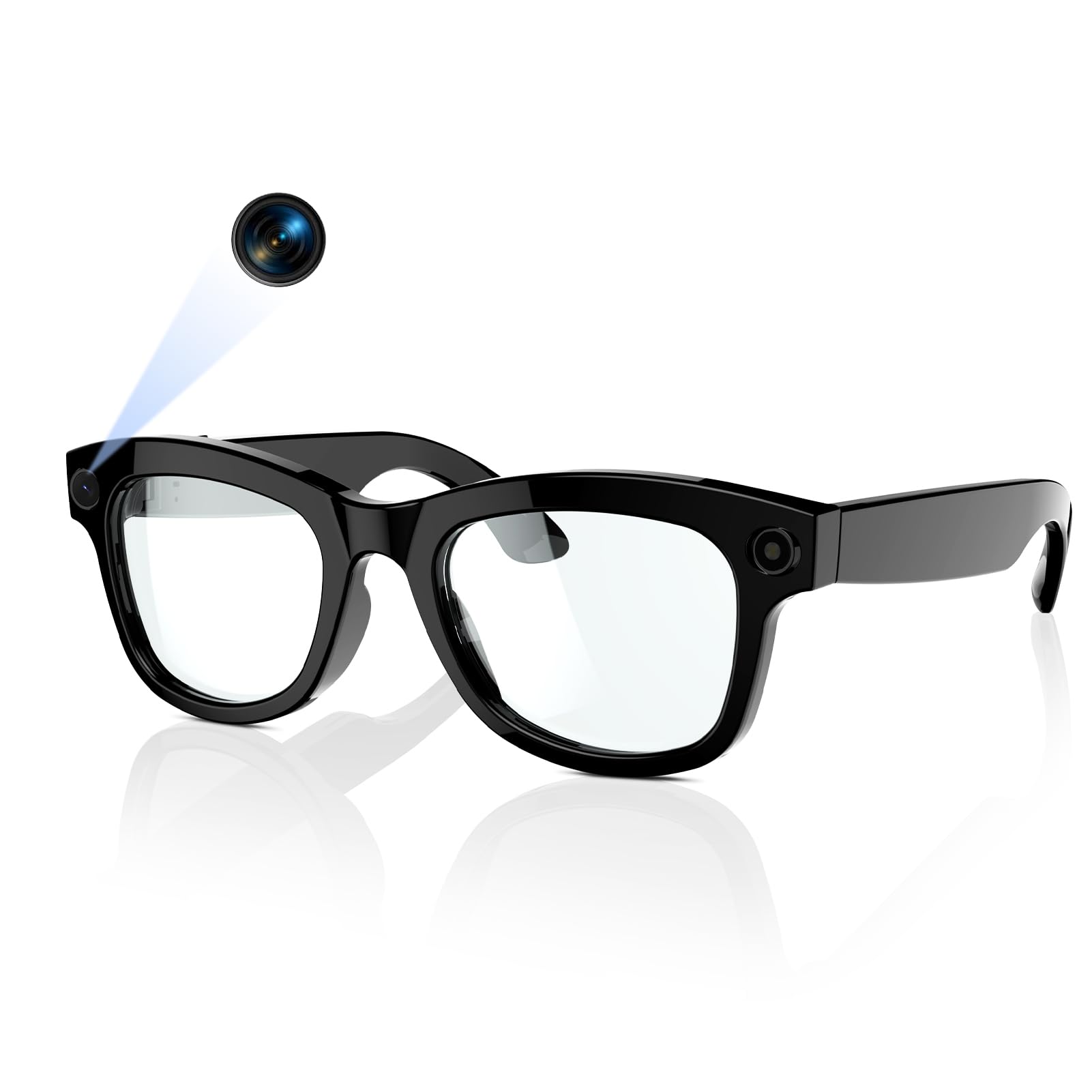 Elprico Occhiali Intelligenti con Fotocamera, Traduttore di AI con Fotocamera da 8 MP, Occhiali Video Bluetooth con 26 Traduzione in Lingua per Chiamate Manifatte e Viaggi (Luce anti -blu)