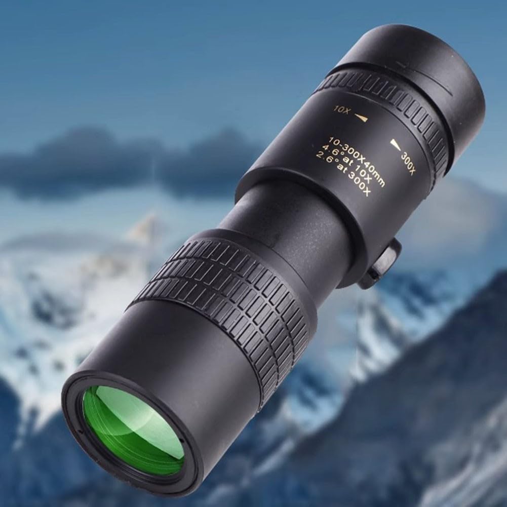 Monoculaire Zoom 10-300x Haute Définition - Portable, Vision Nocturne Faible Lumière, Compatible Smartphone, Randonnée & Camping