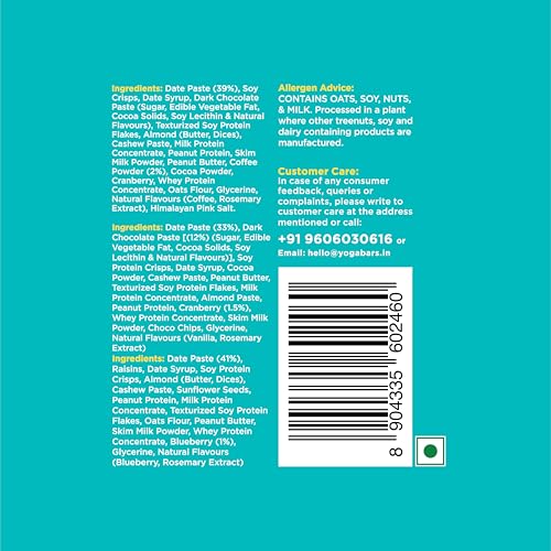 Image of Yogabar Variety Pack 10 grams Protein Bars [Pack of 18], Protein Blend & Premium Whey