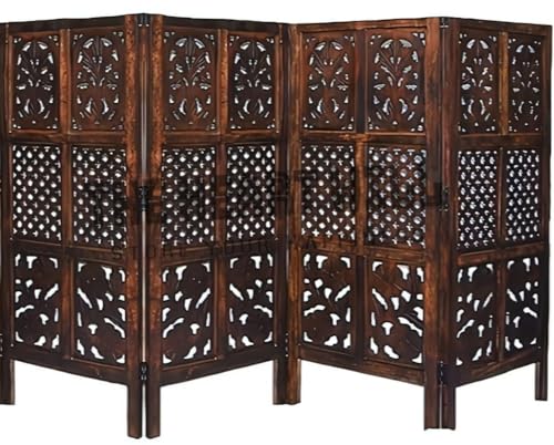 Image of THEHEARTWILL Wooden partition for Living Room /Partition wall Divider for Living Room /Room Partitions and dividers forPooja Room, Mandir, Office, Kitchen, Hall. (4 Feet) (4 Panels)