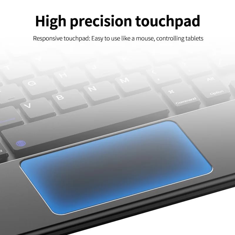 Image of XIKKART Wireless Bluetooth Keyboard with Touchpad, Wireless Multi-Device Keyboard For iPad, Android, Windows & Mac, Rechargeable Portable Keyboard with Trackpad for Tablet, Laptop, Smart TV Multicolor