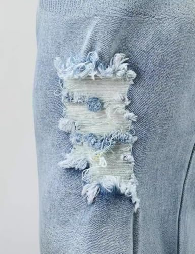 Kinghua Ripped Jeans Pants for Men Summer Slim Casual Skinny Tapered Distressed Lounge Trousers Denim Pants with Pockets4