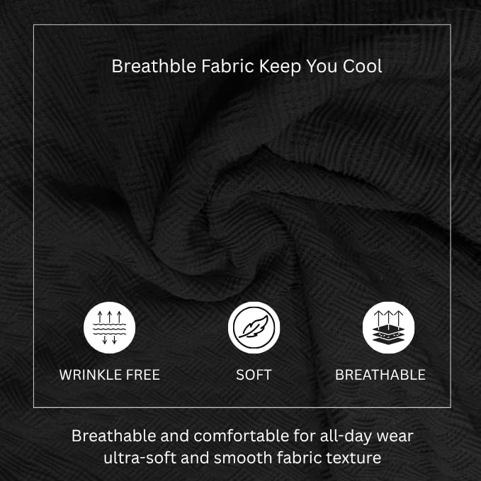 Image of GRECIILOOKS Men'S Summer Casual Two Piece Outfit, Textured Button Down Shirt and Shorts Set, Lightweight Poly Blend Co-Ord for Beach, Travel & Lounge Wear