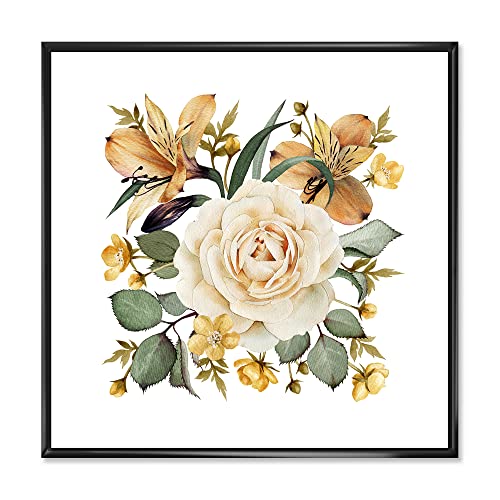 Impression sur toile rose blanche pour une déco de salon romantique