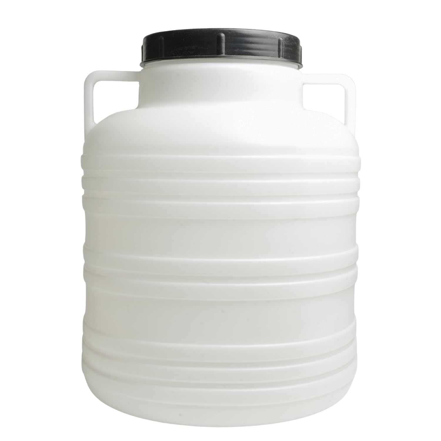 Food-Safe Plastic Barrels with Screw-On Lid – Durable Storage Drum for Fermentation, Water, and Food, Lightweight with Handles (60L Round Low Barrel)