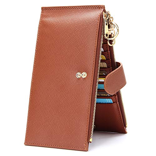 KUKOO Wallets for Women RFID Blocking Large Capacity Slim Bifold Multi Card Organizer Wallet with Zipper Pocket Gift Box