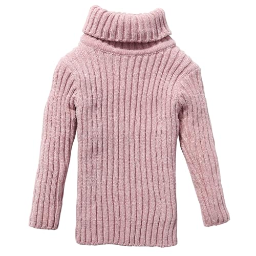 Image of Baby Boys Turtleneck Knit Sweaters Toddler Girls High Collar Pullover Sweater Size 1-8T