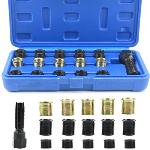 GOTOTOP Kit Di Riparazione Filettatura Per Candele 14mm X 1,25mm - 16 Pezzi In Acciaio Con Custodia Portatile - 3
