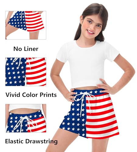 AOBUTE Kid July 4th Shorts Quick Dry Hawaiian No Liner Swim Trunk with Pockets 5-14 Years3