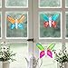 Hanging Butterfly Decorations - Colorful Hand Painted Glass Butterflies for Decorating and Crafting - Window Suncatchers - Measures 2.5
