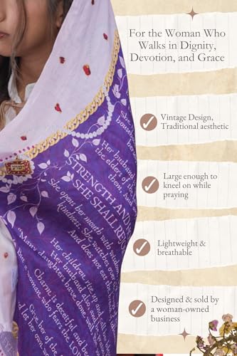 Proverbs 31 Prayer Scarf for Women | Soft Modal Wrap 27"x79" | Prayer Shawl with Bible Verses | Christian Gift for Her4