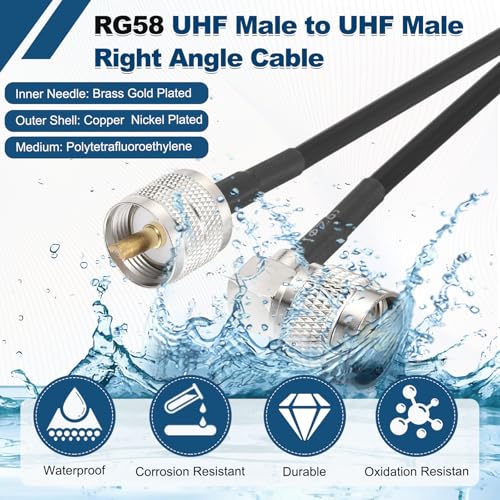 Câble coaxial RG58 UHF coudé pour analyseur d'antenne