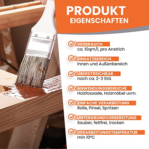 Holzschutzmittel zur Holzwurmbekämpfung, 5 Liter farblos I geruchsneutrales Mittel zum Vorbeugen und Bekämpfen von Holzwürmern & Holzschädlingen I Holzschutz für innen & außen - BEKATEQ BE-230