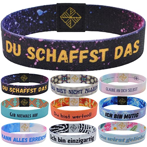 GLAUBENSBAND Größe L Motivations-Armbänder mit Glaubenssätzen - Glücksbringer Armband, Freundschafts-Armband und Energiearmband - geeignet für Kinder, Damen, Herren - perfektes Mitbringsel ds Cover