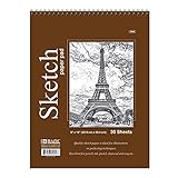 BAZIC Sketch Pad 30 Sheets 9' X 12', Top Bound Spiral Sketchbook Drawing Pads, Sketching Paper Coloring Book for Artist Kids School, 1-Pack