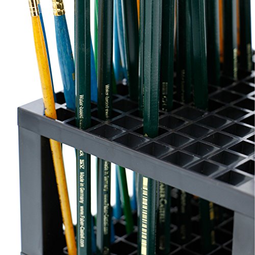 U.s. Art Supply 96 Hole Plastic Pencil & Brush Holder - Desk Stand Organizer Holding Rack For Pens, Paint Brushes, Colored Pencils, Markers #TOP4