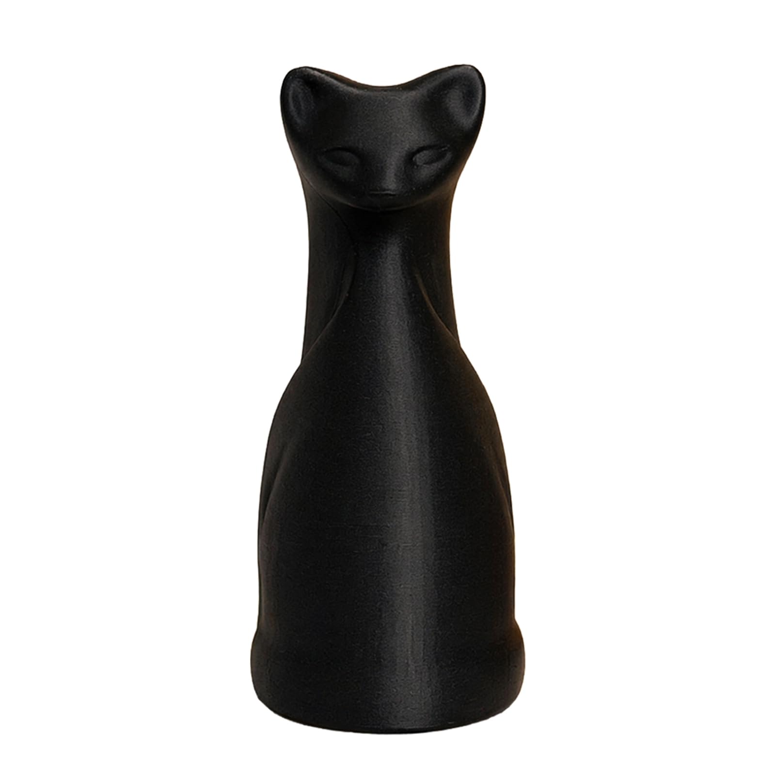 ZhzeYun Cat Figurine 3D Printed PLA Minimalist Geometric Cat Statue Durable Desktop Decoration Stylish Office Ornament Small Size Black