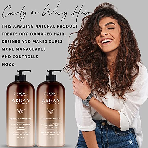 Shampoo And Conditioner Sets With Moroccan Argan Oil - Sulfate Free Hydrating Shampoo & Conditioner To Repair Damaged Hair And Restore Strength - Safe For Color & Keratin Treated Hair - For Men And Women #TOP5