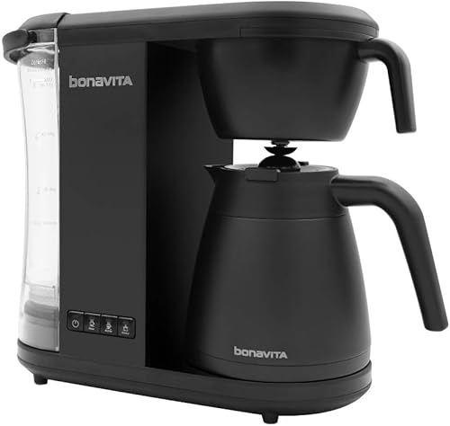 Miniatura 8 de Bonavita Enthusiast Cafetera de goteo de 8 tazas, para verter, máquina de café certificada SCA con jarra de vidrio, panel de acero inoxidable, Mate