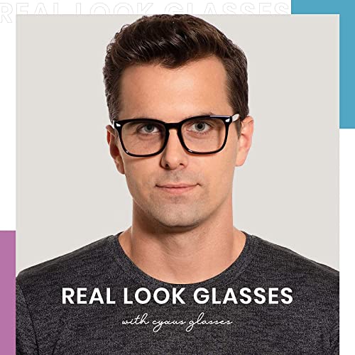 Image of Cyxus Blue Light Glasses Men Women Reduce Eye Strain UV400 Protection 8082 | Eye Protection,Classic Sqaure Frame,Ideal for Computer Screen Office Work Daily Wear