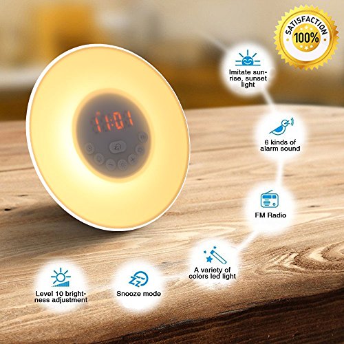 Lampada di sveglia, ledhk lampada orologio di