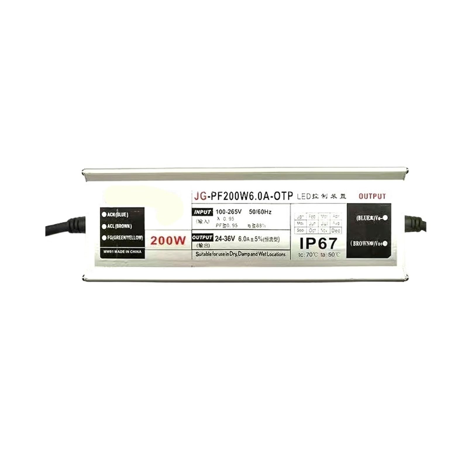 Ballast à courant constant LED 200W pour projecteur extérieur étanche