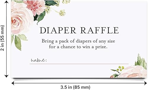 Miniatura 5 de Bliss Collections Boletos para rifas de pañales para baby shower, flores bohemias, tarjetas de invitación para divertido juego de baby shower con