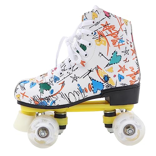 Patins à roulettes double rangée en matériau robuste et durable design respirant taille 38