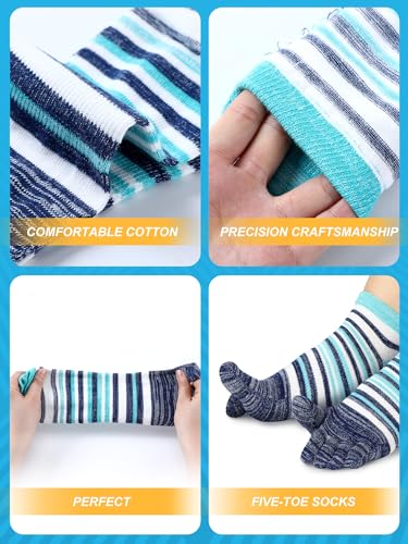 Image of Fourluoo 3 /6 Pairs Women Toe Socks Cotton Breathable Ankle Five Toe Socks for Men Women Athletic Running