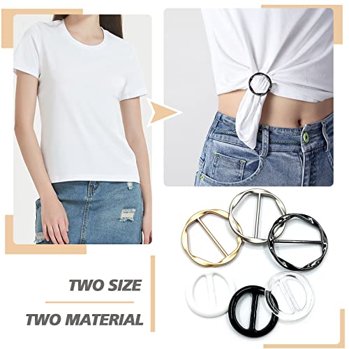 6 pcs scarf ring and slides for scarves t shirt tie clips for women shirt waist cincher clips tightener for loose tshirt clothes scarf buckle