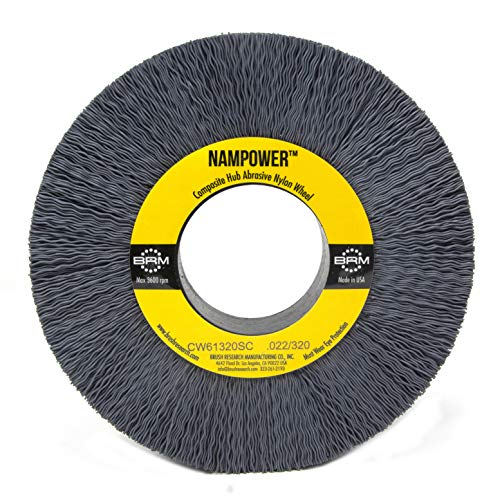 Image of Brush Research CW61320SC Nampower Composite Hub Abrasive Nylon Wheel Brush, Round Hole, Silicon Carbide Filament, 6 inch Diameter, 0.022 inch Wire Diameter, 2 inch Arbor Hole, 1.5 inch Bristle Length, (Pack of 1)