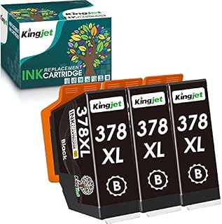 KINGJET 378XL Ink Cartridges Replacement for Epson 378 378XL Black Squirrel High Yield Ink Work with Epson Expression Photo XP-8500 XP-8600 XP-8605 XP8500 XP8600 XP8605 Printer (3 Black)