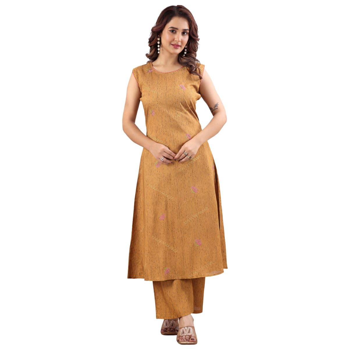 soft cotton kurti pant set embroidery work graph print a line type traditional kurta set comfortable fabric kurti pant set daily use ethnic design structured