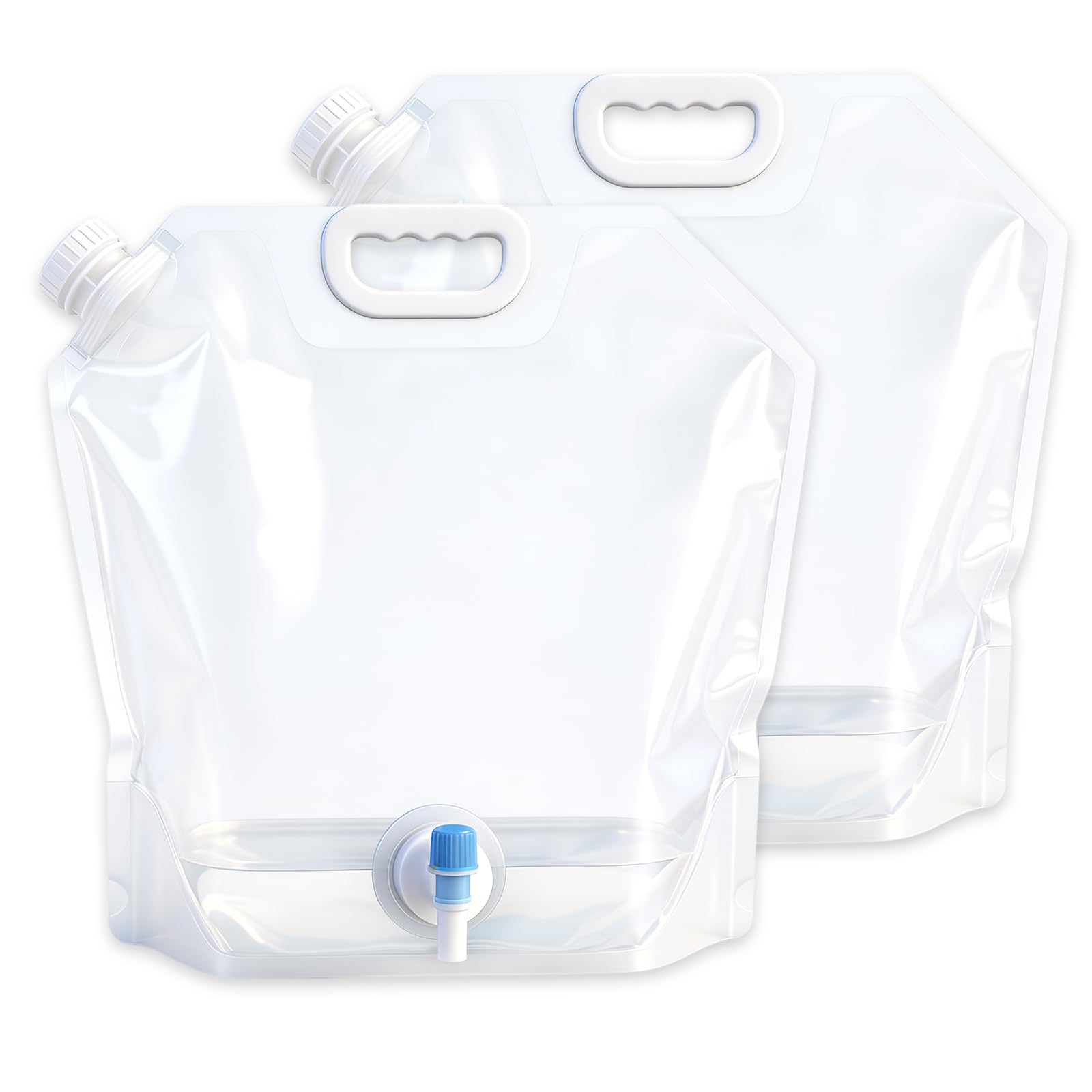 2 Pcs Camping Water Containers 10L Portable Water Storage Bags Collapsible Water Container with Tap, Car Water Carrier Container, Outdoor Folding Water Bags for Sport Camping Hiking Picnic BBQ