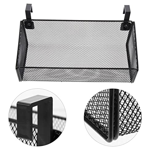 Bedside Hanging Organizer Metal Mesh Shelf Dorm Hanging Storage Baskets Over Organizer Rack for Dorm Bunk Black - Image 2