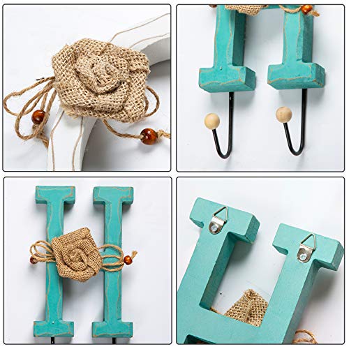 Rustic Wood Home Sign, Wall Hanging Decor Freestanding Decorative Cutout Letter, Home Decorative Word Signs For Bedroom Kitchen Living Room Wall Mounted Decor（With Led String Lights） #TOP6