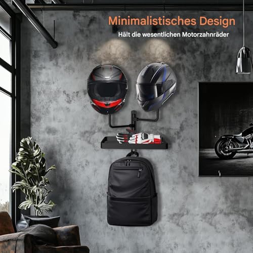 Soporte para casco y chaqueta en pared para organizar el garaje y ahorrar espacio en casa 4