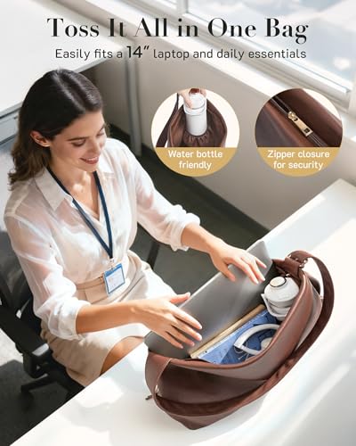 Bolso Hobo para mujer color café de gran tamaño miniatura 3