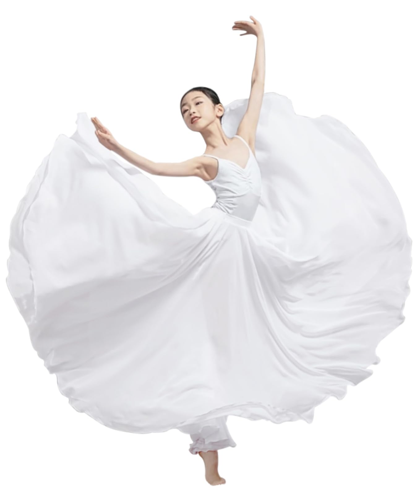 Z&X Durchsichtiger, langer, fließender Wickelrock, Ballett-, Lyrische Tanzkostüme für Mädchen, Ballerinas, Auftritte