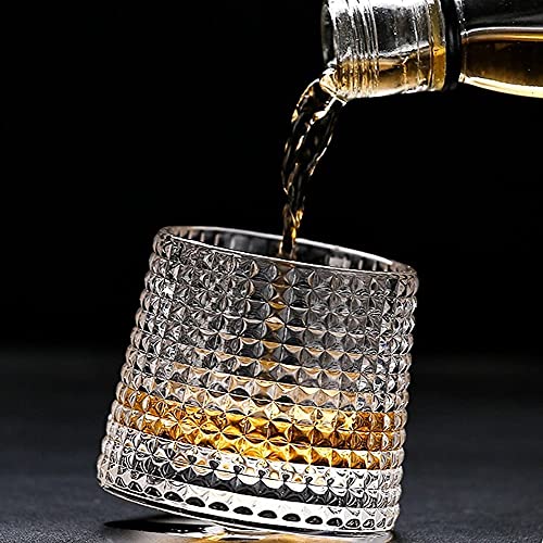 DinQ Copo de Uísque de Cristal 6 oz, Tumbler Old-Fashioned Elegant Glass, Bourbon, Coquetéis, Licor,