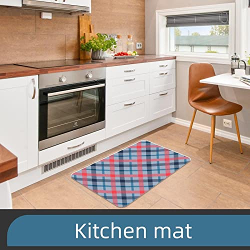 Lorvies Plaid Tartan Pattern Indoor Door Mat, Non-Slip Absorbent Doormat Inside Floor Mats Area Rug For Entryway, Machine Washable Entrance Rug Outdoor 20X47 #TOP3